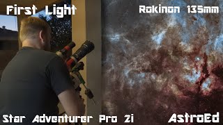 Astrophotography: FIRST LIGHT with the Rokinon 135mm, and Star Adventurer Pro 2i star tracker!!!!!!!