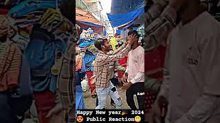 Happy New year 🎉🍫 public reaction 😁 #foryou #viral #Happy #new #year #2024 #shortvideo