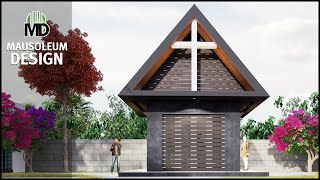 Mausoleum Design with Pitch roof Simple Modern EP73