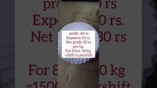 per shift 1500 rs profit (bakery paper raw material.)