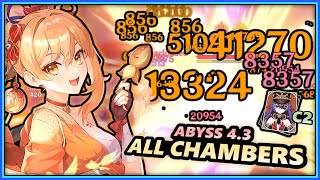 C0 YOIMIYA & C2 CHEVREUSE vs Abyss 4.3 ALL CHAMBERS