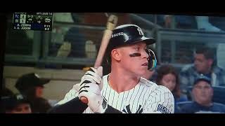 New York Yankees up-close - Aaron Judge gets a base on balls, October 7, 2024