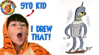 9yo Autistic Savant Draws - Bender | Futurama