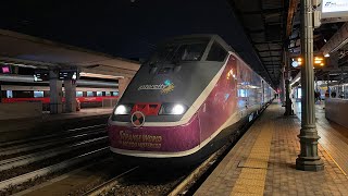 IC 614 LECCE-MILANO CENTRALE CON LE E414 IN LIVREA STRANGE WORLD IN PARTENZA DA BOLOGNA CENTRALE!!