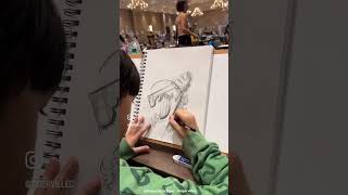 9yo Autistic Savant Draws Abstract Caricature at ISCA31 #shorts