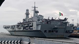 Italian navy's flagship ITS Cavour (C-550)🇮🇹 docked at Manila's naval port (03/09/24)🇵🇭