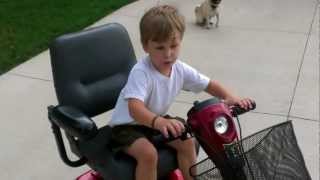 Driving great grandma's scooter like a pro!!