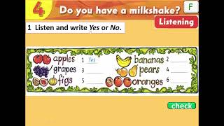 Level 2 - Unit 4 - Part F (Listening) - Do you have a milkshake?