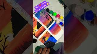 Sun🌞set easy painting by 20rs paint#easyart#painting#easypainting#drawing#arts#creativeart#shorts