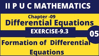 Formation of Differential Equations L-05