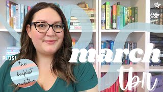 MARCH TBR | BACKLIST READATHON & MORE!