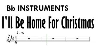 I'll Be Home For Christmas Bb Instruments Sheet Music Backing Track Partitura   Made with Clipchamp