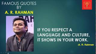 Famous Quotes By A R Rahman || Indian Music director & composer || Music producer ||