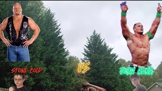 JOHN CENA VS STONE COLD TRAMPOLINE WRESTLEING!!!!!!