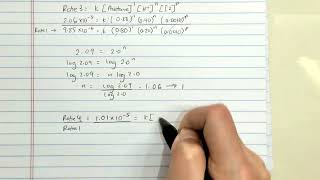 Rates of Reaction Lab Part A2 - Calculating orders of reactants and k