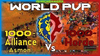 1000 Alliance (Asmongold) Vs 1000 Horde World PvP (Both Factions Perspectives)