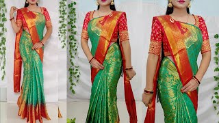 Silk Saree pehane asani se/Banarasi saree Draping  tutorial for silk trim look/how to drape saree