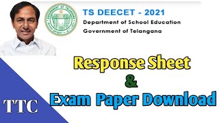 TS DEECET 2021 RESPONSE SHEET AND EXAM PAPERS DOWNLOAD||TS DEECET 2021||TSDEECET||DEECET