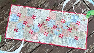 TINY Floral motif with quilting rulers!