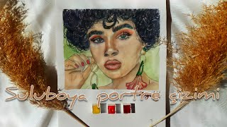 Suluboya başlangıç portre çalışması / watercolor easy portrait drawing