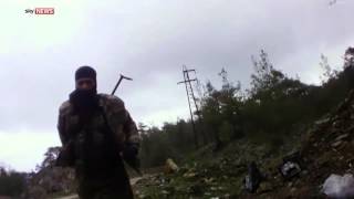 This is the moment a jihadi fighter is hit by a grenade