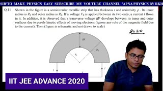 IIT JEE ADVANCE 2020 CURRENT ELECTRICITY GOOD LEVEL QUESTION