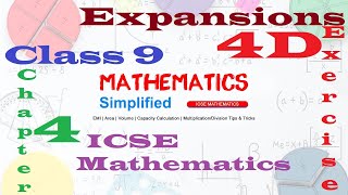 Expansions | ICSE Mathematics Class 9 | Chapter 4 - Exercise 4D