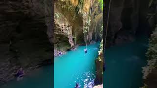 Bocil main gelantungan tarzan 15 meter 😱 #ciwayangbodyrafting #adventure #nature #pangandaran #dj