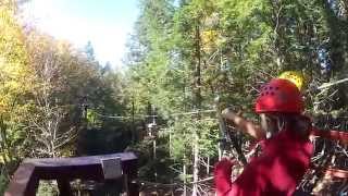 Debbie and I take a Zipline at Hunter Mountain