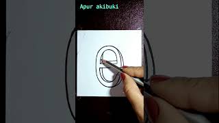 How to draw 3d letter 'e' | Easy 3d letter drawing |#shorts