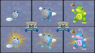 Pokemon Go CommunityDay: Evolving Shiny Poliwag & Shiny Poliwhirl & Shiny Politoed(Ex Move Ice Beam)