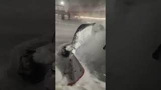 Snow plowing in Borovets Rila mountains Bulgaria