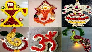 Flowers Rangoli For Festivals😍💖 | festive season rangoli | Flower Decoration Ideas |