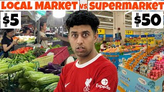 Local Markets VS Supermarkets prices | grocery shopping in China | Hindi vlog