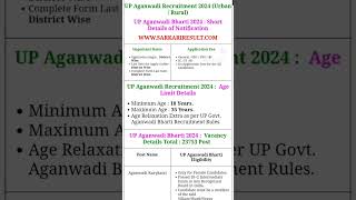 UP Aganwadi new vacancy 2024#aganwadibharti#aganwadinewbacancy2024#