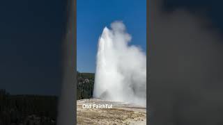 Old Faithful in Yellowstone National Park Wyoming