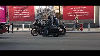 New York City up-close - bikers in Midtown Manhattan, October 27, 2024