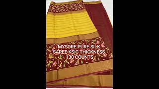 MYSORE PURE SILK SAREE/KSIC THICKNESS 130COUNTS/FESTIVE & WEDDING COLLECTIONS/SOFT FABRIC#shortvideo