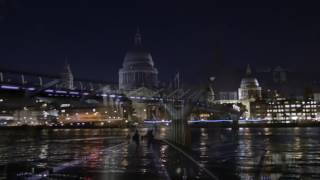 Strolling Along the South Bank of the River Thames, London, at Night