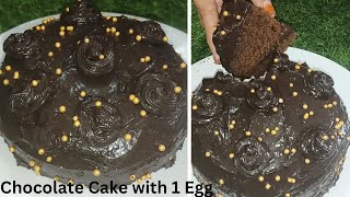 Moist 1 Egg Chocolate Cake Recipe by Patel Jasi kitchen