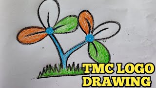 How to draw TMC logo|TMC Logo Drawing|Trinumul Congress Logo Kaise banaye