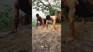 पहाड़ पर किया पुश्अप 🔥😱😱 || #pushups #exercise #bodybuilding #workout #shorts #shortvideo #ytshorts