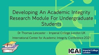 Developing An Academic Integrity Research Module For Undergraduate Students