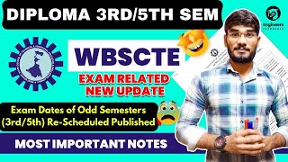 #wbscte New Notice😱Regarding Odd Semester (3rd/5th Sem)|🧐External Theoretical & Sessional Exam Date🧐