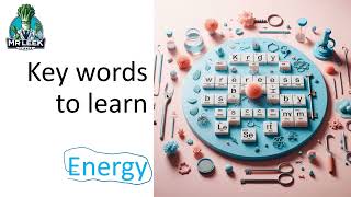 Energy key words definitions KS3