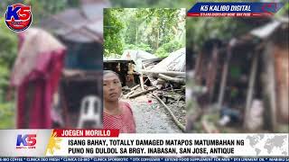 ISANG BAHAY, TOTALLY DAMAGED MATAPOS MATUMBAHAN NG PUNO NG DULDOL SA ANTIQUE