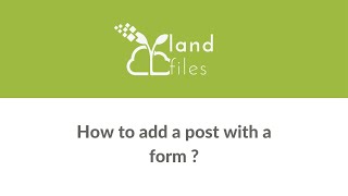 How to add a post with a form ?