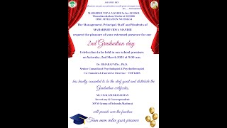 2nd  GRADUATION DAY CELEBRATION 2023-2024 Maharishi Vidya Mandir -THANAKKANKULAM, Madurai.