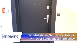 Montaż drzwi Gerda Premium z portalami na nowym piętrze starej kamienicy Warszawa. Salon drzwi Gerda