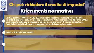 L'ADM spiega il credito di imposta per gli autotrasportatori